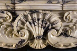 82_2 antique marble fireplace mantel