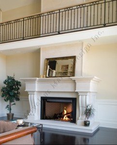 custom designed italian marble mantel